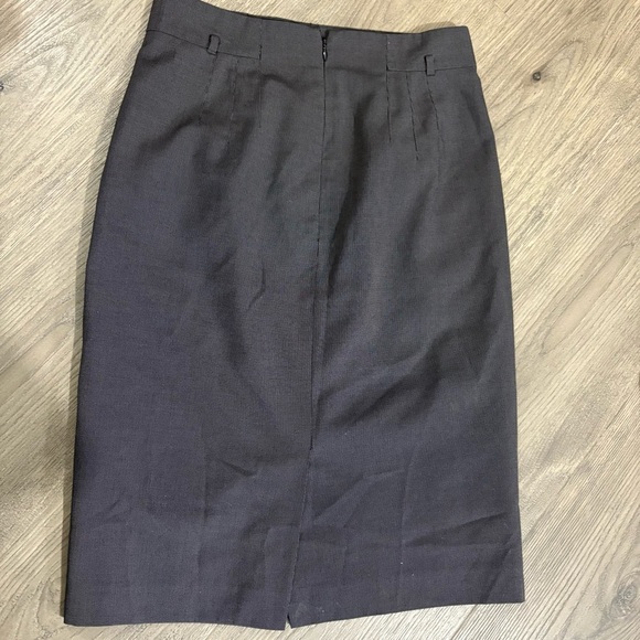 Ann Taylor High Rise Pencil Skirt Sz 0 Gray Work Office Back Slit Zip Career - Picture 5 of 7